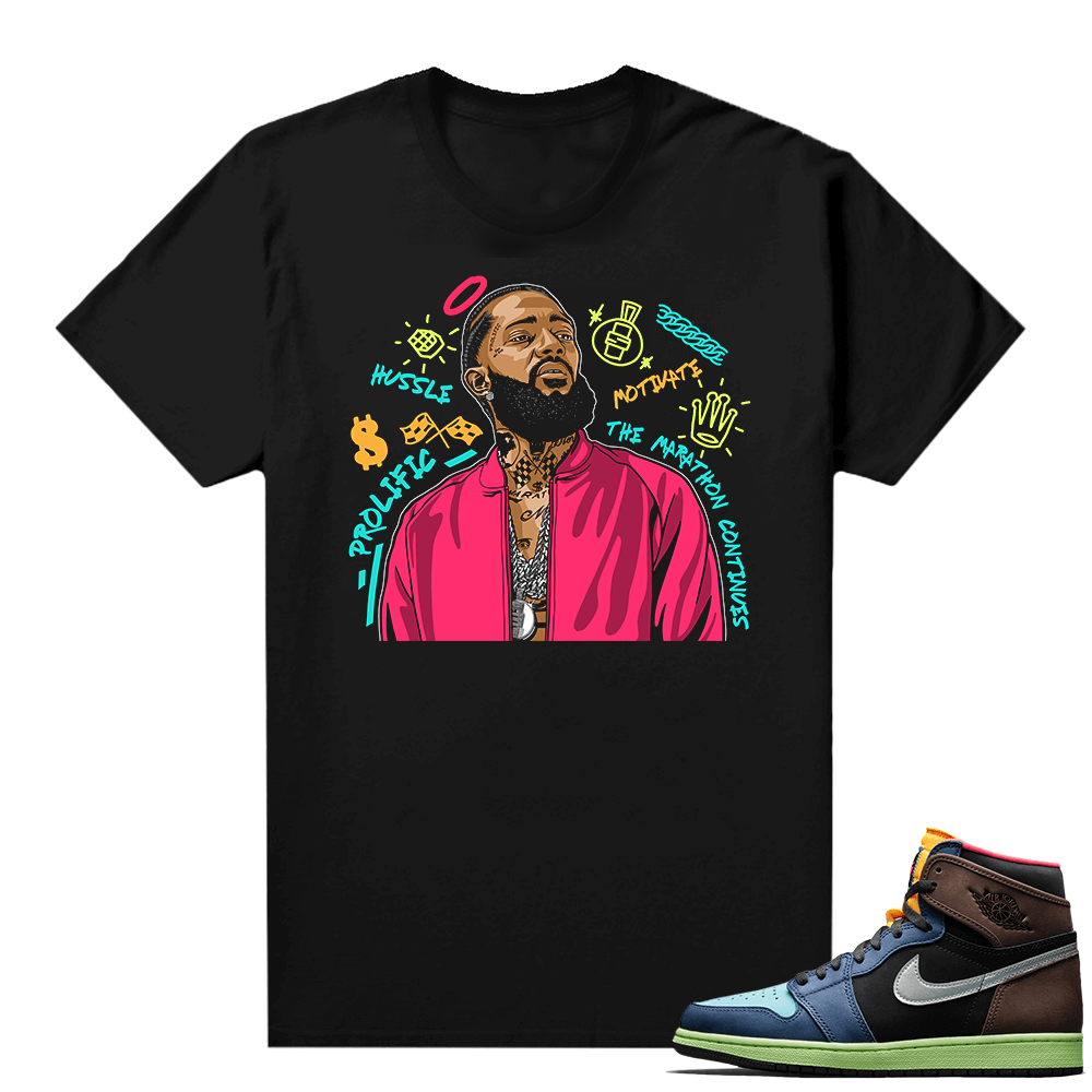 Jordan 1 Biohack sneaker tees shirts - Black - Nipsey Tribute