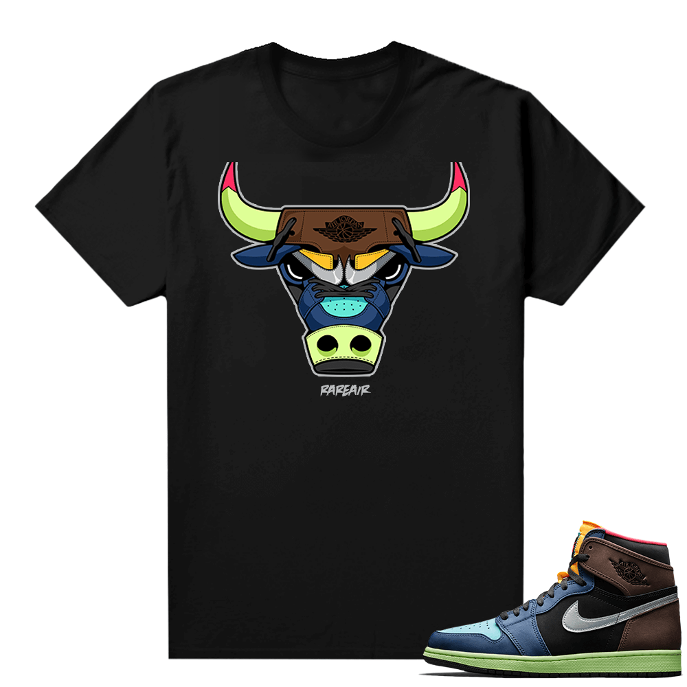 Jordan 1 Biohack sneaker tees shirts - Black - Rare Air Bull