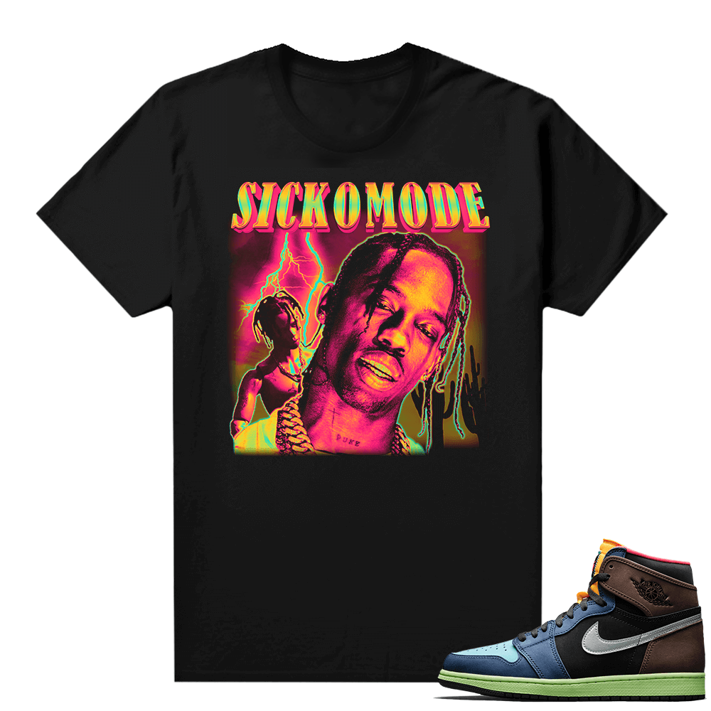 Jordan 1 Biohack sneaker tees shirts - Black - Sicko Mode