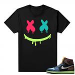 Jordan 1 Biohack sneaker tees shirts - Black -Smiley Drip