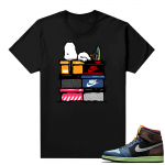 Jordan 1 Biohack sneaker tees shirts - Black - Sneakerhead Snoopy