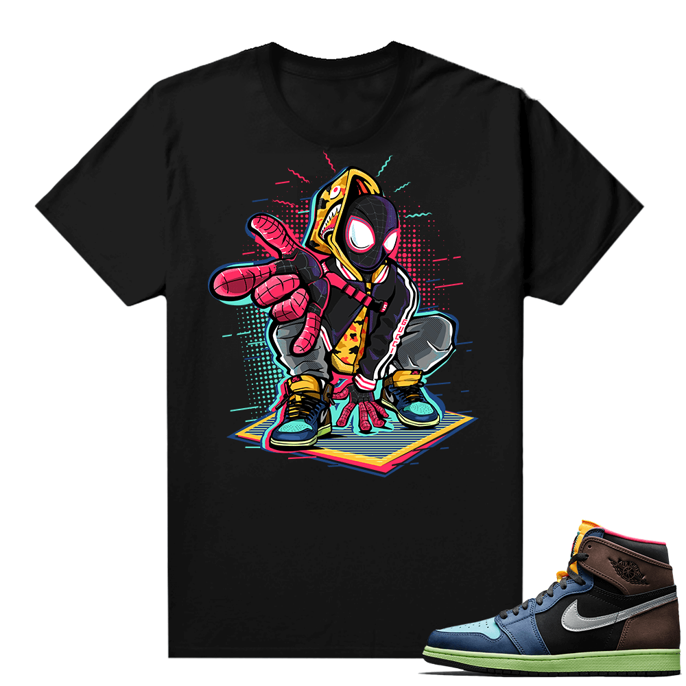 Jordan 1 Biohack sneaker tees shirts - Black - Spidey-Verse