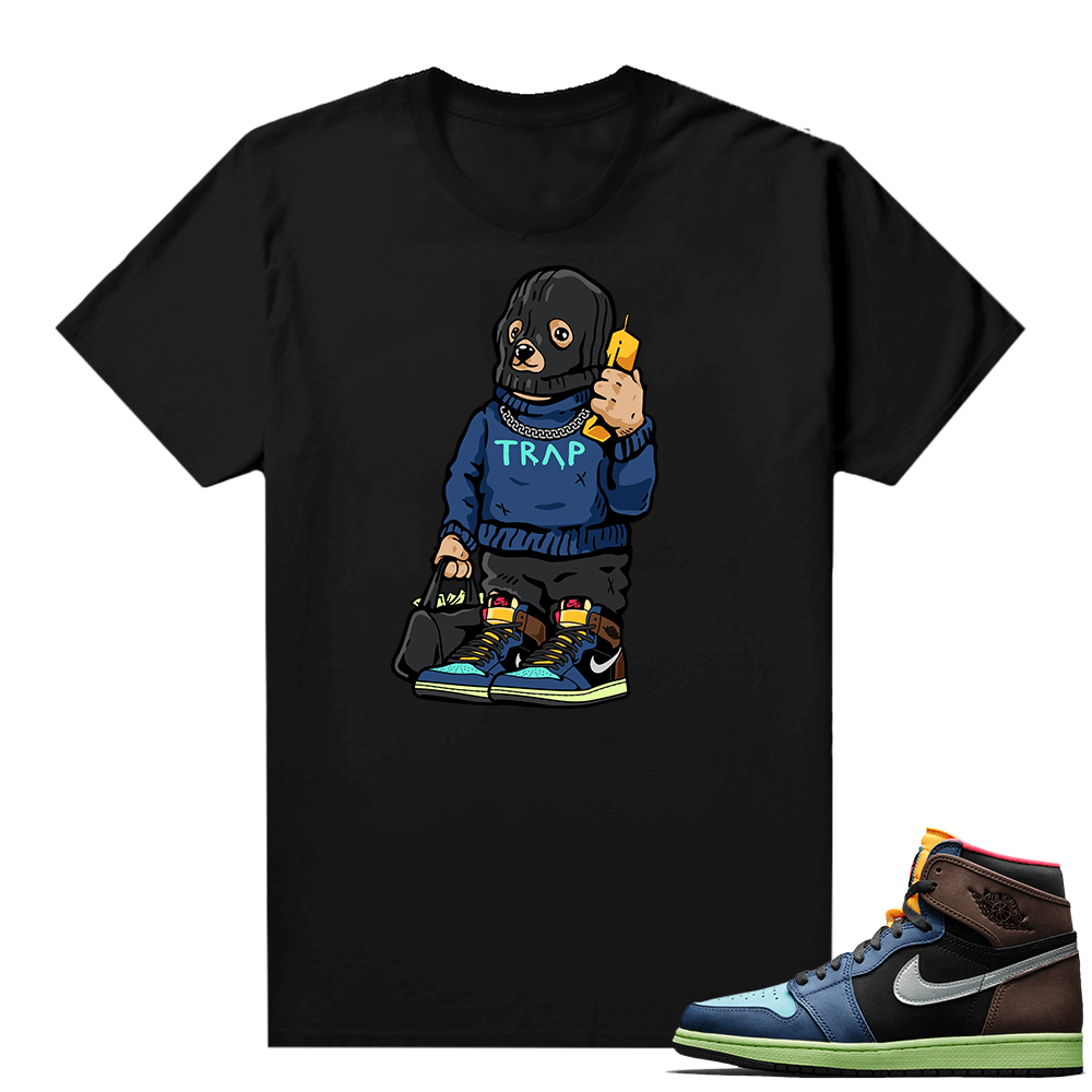 Jordan 1 Biohack sneaker tees shirts - Black - Trap Bear