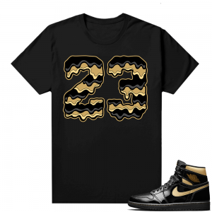 Jordan 1 Black Gold Metallic - Shirt 23 Drip