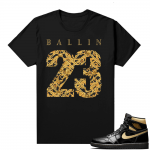 Jordan 1 Black Gold Metallic - Shirt Ballin 23