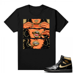 Jordan 1 Black Gold Metallic - Shirt - Black - Get Lit