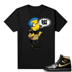 Jordan 1 Black Gold Metallic - Shirt - Black - Millhouse Got EM