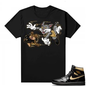 Jordan 1 Black Gold Metallic - Shirt Cat and Mouse Game