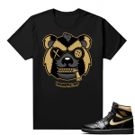 Jordan 1 Black Gold Metallic - Shirt Misunderstood Grizzly