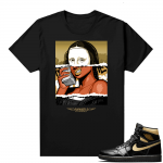 Jordan 1 Black Gold Metallic - Shirt Money Lisa Fly Hustle