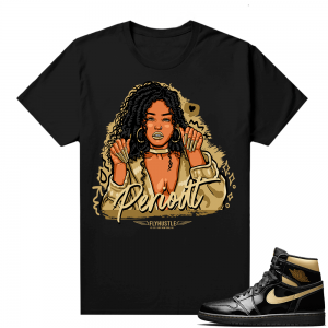 Jordan 1 Black Gold Metallic - Shirt Periodt