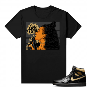 Jordan 1 Black Gold Metallic - Shirt Sole Heat