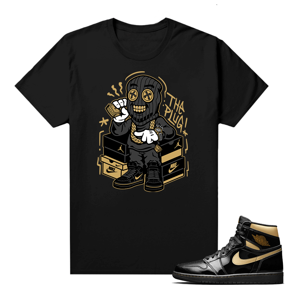 Jordan 1 Black Gold Metallic - Shirt The Plug