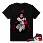 Jordan 1 Bred toe Shirt - J Cole KOD Album - Black Tee