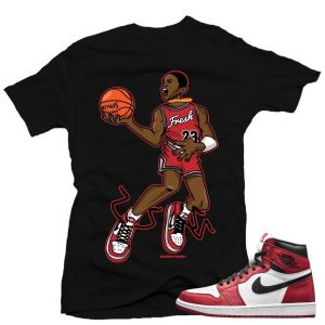 Jordan 1 Chicago shirts to match 'Mr Chicago' Black Sneaker Tees shirt