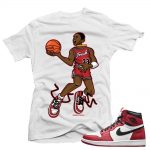 Jordan 1 Chicago shirts to match 'Mr Chicago' White Sneaker Tees shirt