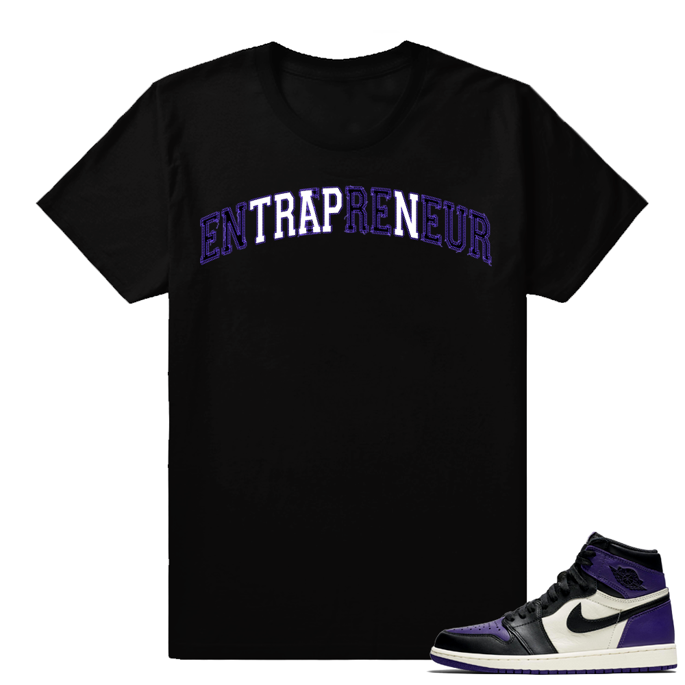 Jordan 1 Court Purple sneaker shirt | TRAP'N | Black Shirt