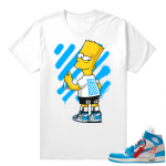 Jordan 1 OFF white UNC Shirt  Off-white Bart  White Tee