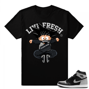 Jordan 1 OG Shadow T shirt Match  Live Fresh Kid Goku  Black Tee