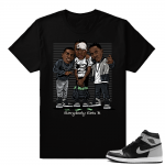 Jordan 1 Retro Clothing T shirt Match Shadow 1s  Everybody Eats B  Black Tee