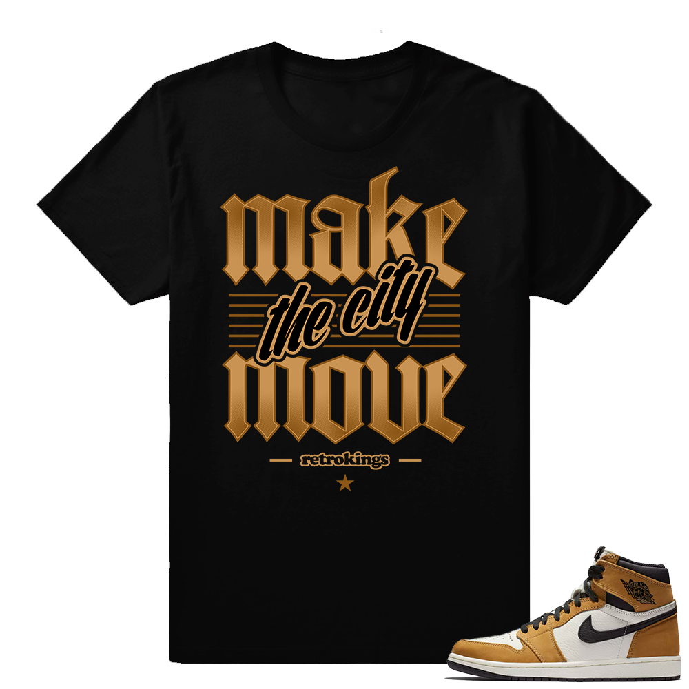 Jordan 1 Rookie of the Year tee Shirt | Make the City Move | Black shirt