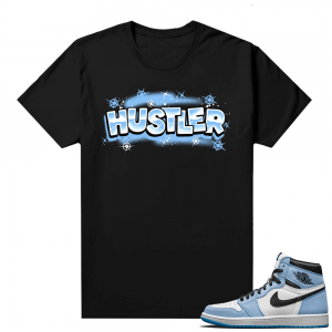 Jordan 1 University Blue shirt Black Hustler