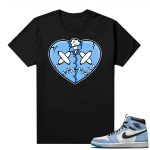 Jordan 1 University Blue shirt Black Sad Heart