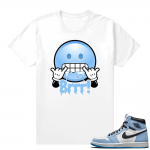 Jordan 1 University Blue shirt White Brrr Emoji