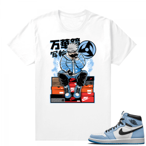 Jordan 1 University Blue shirt White Kakashi