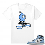 Jordan 1 University Blue shirt White Sneaker Bomb