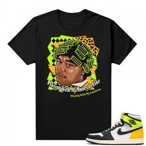 Jordan 1 Volt Gold matching shirt - Black - Big Worm