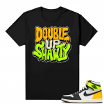 Jordan 1 Volt Gold shirts - Black - Double Up Bubble Drip