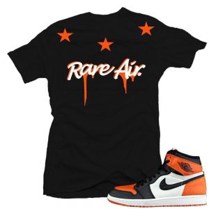 Jordan 1 Shattered Backboard shirts to match 'Rare Stars' Black Sneaker Tees shirt