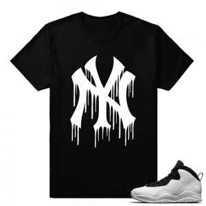 Jordan Retro 10 Im Back Match Sneaker tee Shirt  NY Drip  Black t shirt