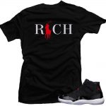 Jordan 11 72-10 shirts to match 'Country Club Rich' |Black Tee