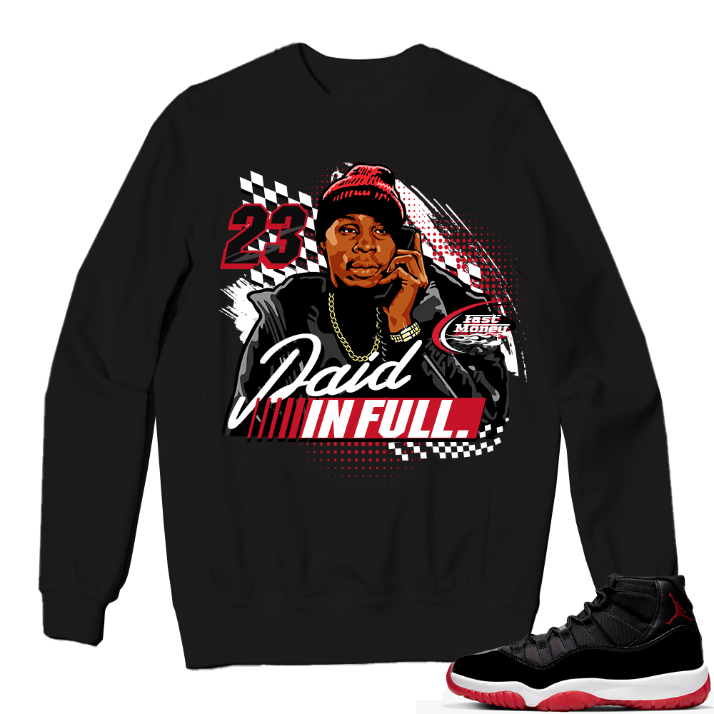 Jordan 11 Bred Sweatshirts black - Ace Paid In Full