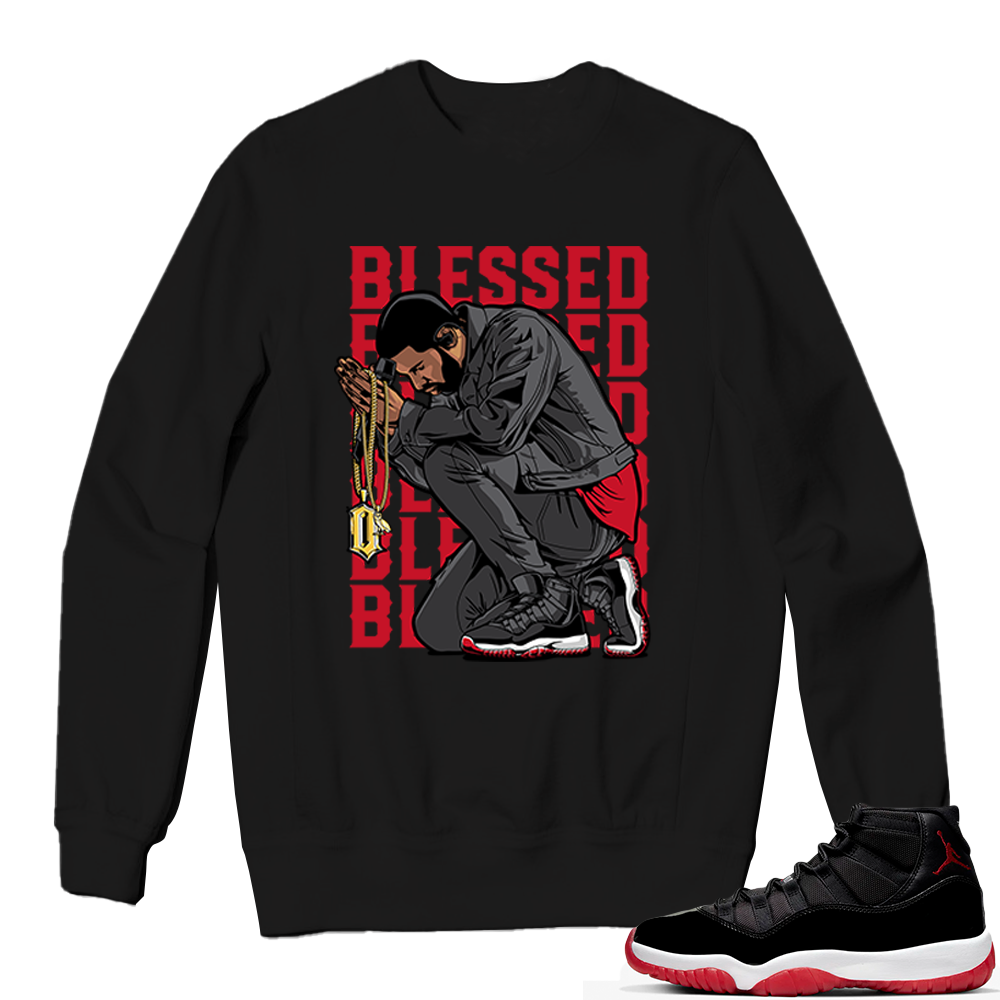 Jordan 11 Bred Sweatshirts black - BLESSED