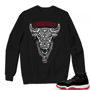 Jordan 11 Bred Sweatshirts black - Legendary Bull