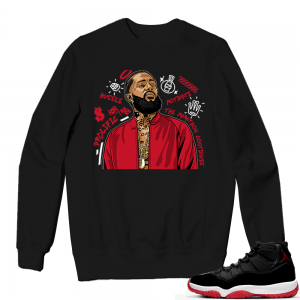 Jordan 11 Bred Sweatshirts black - Nipsey Tribute