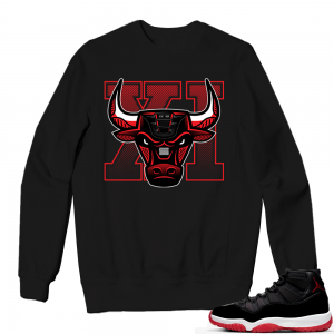 Jordan 11 Bred Sweatshirts black - Retro Bull