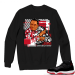 Jordan 11 Bred Sweatshirts black - Shoes So Fresh