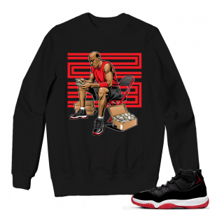 Jordan 11 Bred Sweatshirts black - Stackin Bred