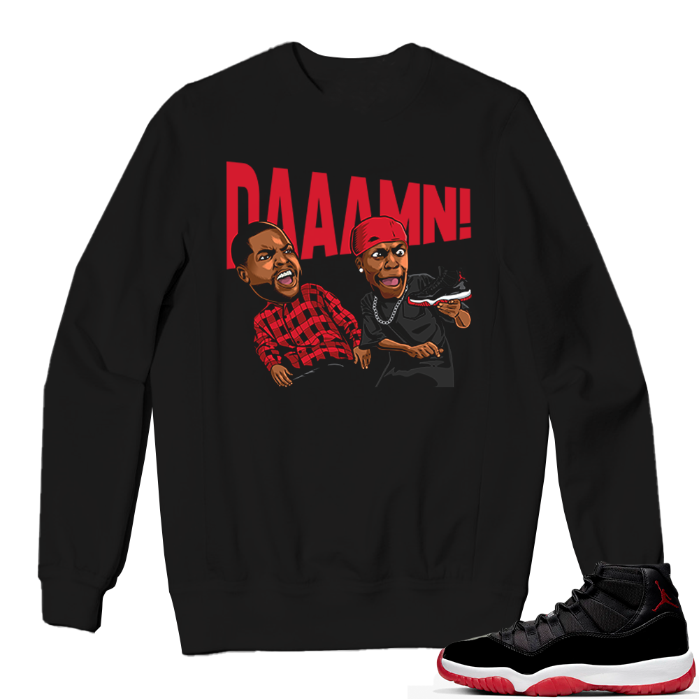 Jordan 11 Bred Sweatshirts black - DAAAMN