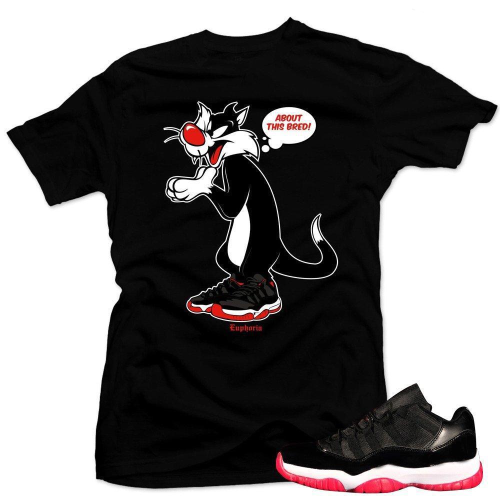 Jordan 11 Bred Low matching sneaker tees shirts |About this Bred sneaker Tee Black | Streetwear Online