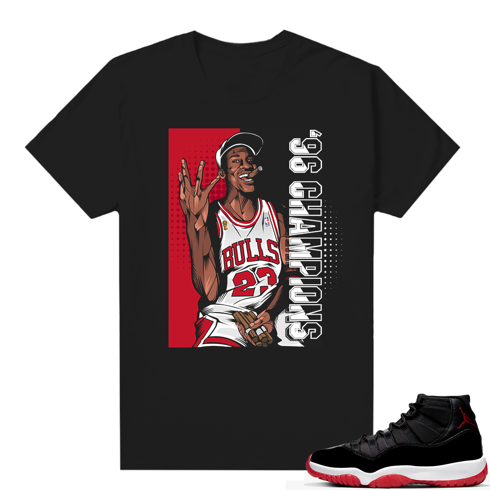 Jordan 11 Bred shirt black - 96 Champions