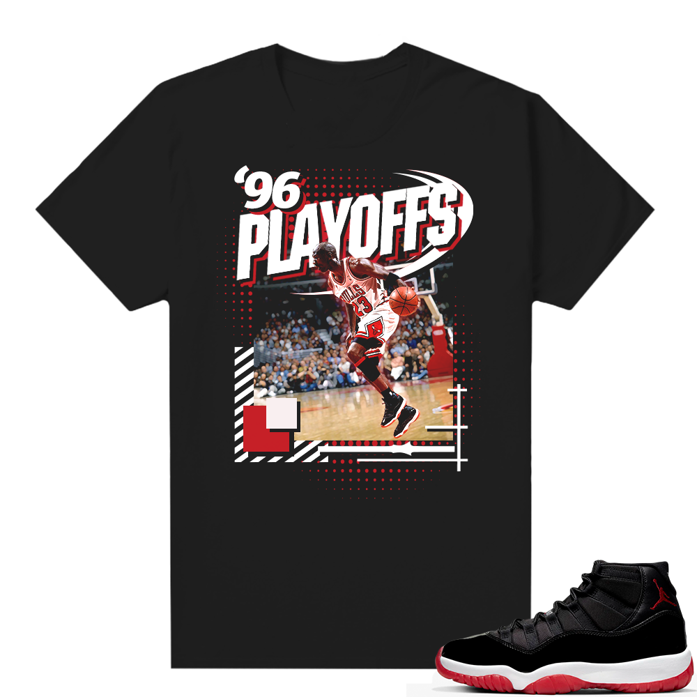 Jordan 11 Bred shirt black - 96 Playoffs