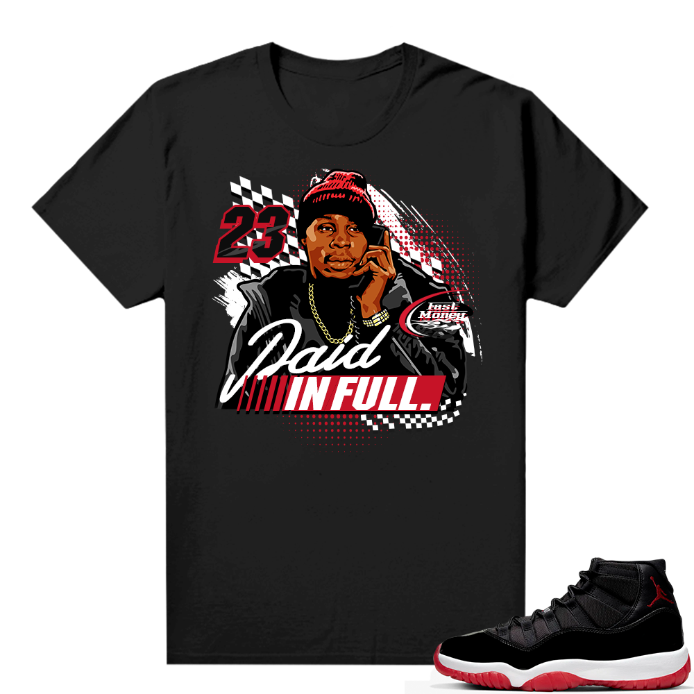 Jordan 11 Bred shirt black - Ace Paid In Full