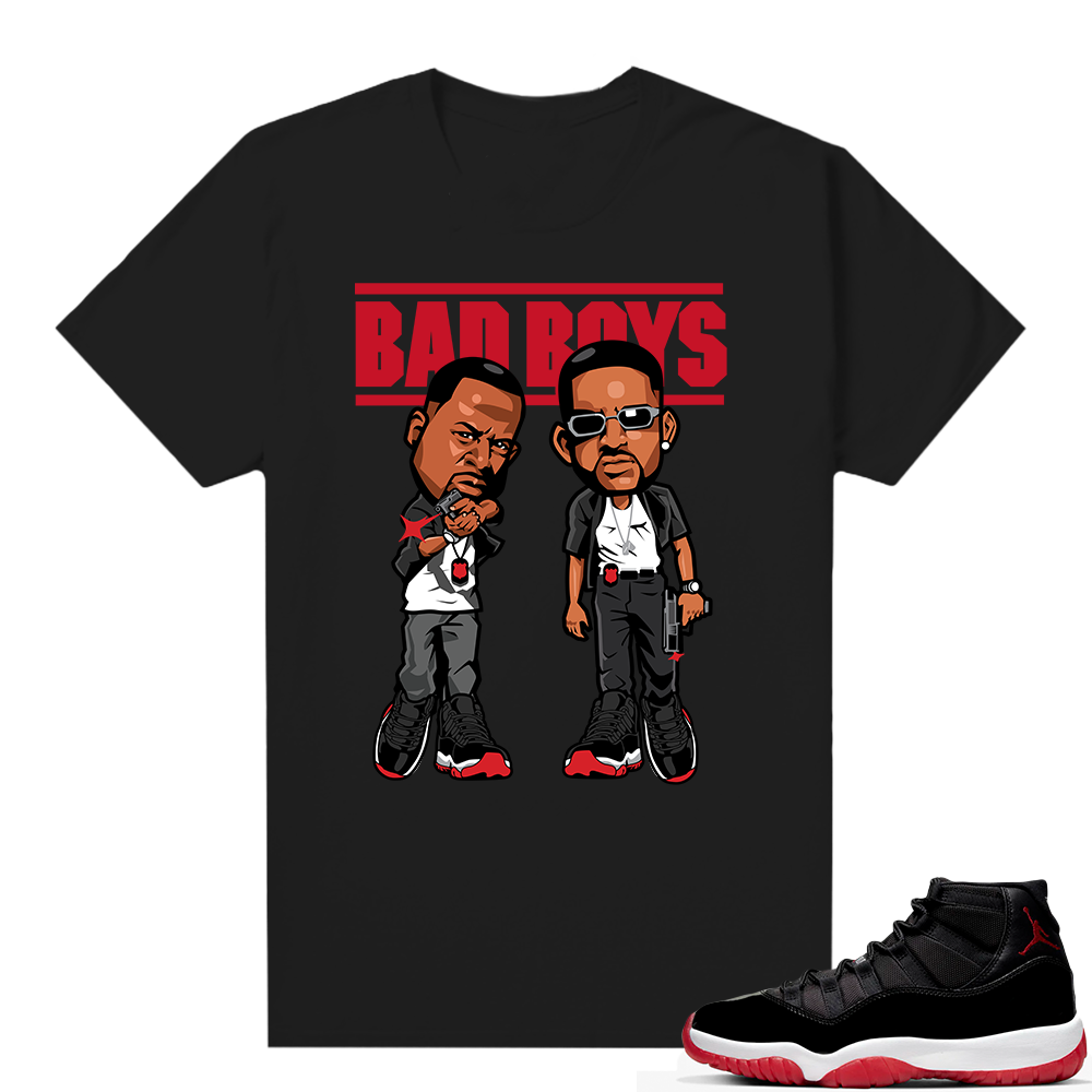 Jordan 11 Bred shirt black - Bad Boys