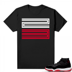 Jordan 11 Bred shirt black - 23