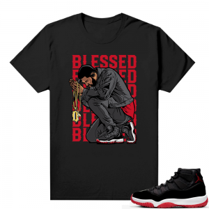 Jordan 11 Bred shirt black - Blessed